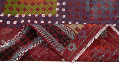 Geometric Kilim Red Geometric Goat Hair Handmade Rug 5'4'' x 8'9''