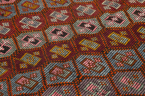 Geometric Kilim White Geometric Goat Hair Handmade Rug 5'10'' x 9'2''