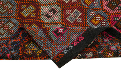 Geometric Kilim White Geometric Goat Hair Handmade Rug 5'10'' x 9'2''