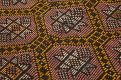 Geometric Kilim Brown Geometric Goat Hair Handmade Rug 5'10'' x 10'8''