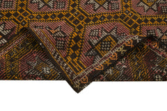 Geometric Kilim Brown Geometric Goat Hair Handmade Rug 5'10'' x 10'8''