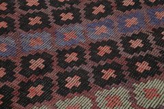 Geometric Kilim Brown Geometric Goat Hair Handmade Rug 6'8'' x 10'1''