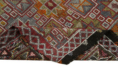 Geometric Kilim White Geometric Goat Hair Handmade Rug 5'3'' x 9'0''