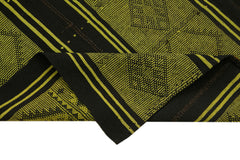 Geometric Kilim Green Geometric Goat Hair Handmade Rug 5'7'' x 5'11''