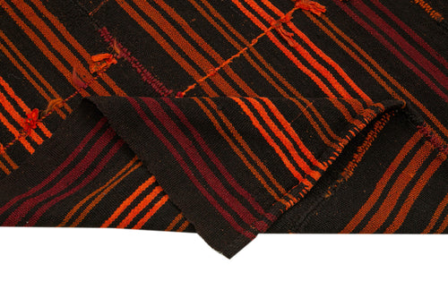 Geometric Kilim Brown Geometric Goat Hair Handmade Rug 5'11'' x 6'11''