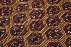 Geometric Kilim Brown Geometric Goat Hair Handmade Rug 5'6'' x 9'4''