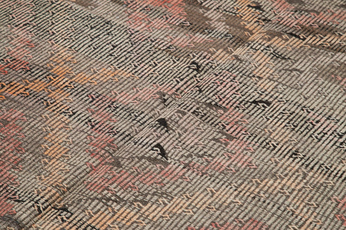 Geometric Kilim Brown Geometric Goat Hair Handmade Rug 7'7'' x 12'0''