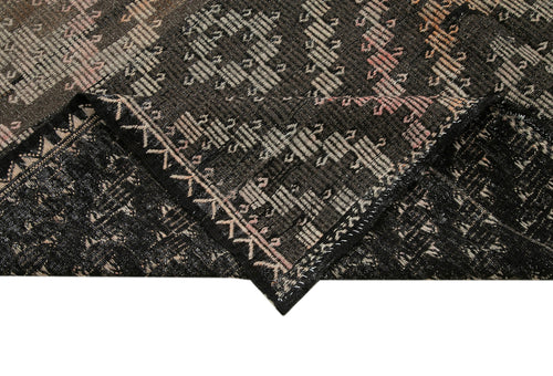 Geometric Kilim Brown Geometric Goat Hair Handmade Rug 7'7'' x 12'0''