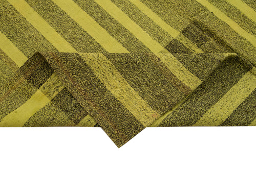 Geometric Kilim Green Geometric Goat Hair Handmade Rug 7'0'' x 8'10''