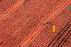 Geometric Kilim Orange Geometric Goat Hair Handmade Rug 5'9'' x 7'10''