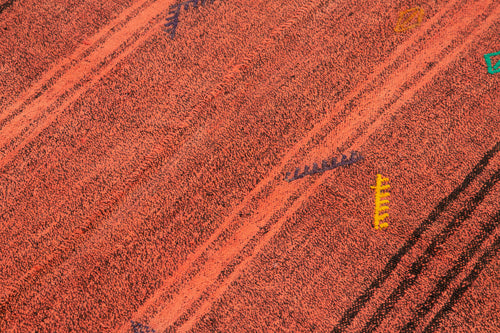 Geometric Kilim Orange Geometric Goat Hair Handmade Rug 5'9'' x 7'10''