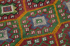 Geometric Kilim White Geometric Goat Hair Handmade Rug 5'4'' x 9'10''