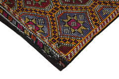 Geometric Kilim White Geometric Goat Hair Handmade Rug 5'7'' x 8'11''