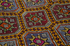 Geometric Kilim White Geometric Goat Hair Handmade Rug 5'7'' x 8'11''