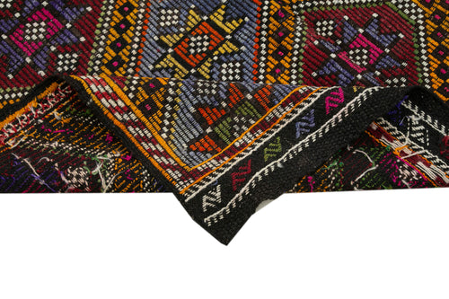 Geometric Kilim White Geometric Goat Hair Handmade Rug 5'7'' x 8'11''