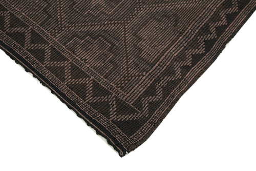 Geometric Kilim Brown Geometric Goat Hair Handmade Rug 6'4'' x 8'10''