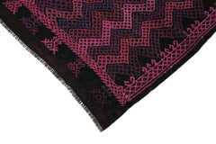 Geometric Kilim Purple Geometric Goat Hair Handmade Rug 7'1'' x 8'0''