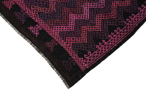 Geometric Kilim Purple Geometric Goat Hair Handmade Rug 7'1'' x 8'0''