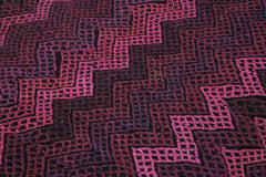 Geometric Kilim Purple Geometric Goat Hair Handmade Rug 7'1'' x 8'0''