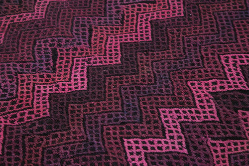 Geometric Kilim Purple Geometric Goat Hair Handmade Rug 7'1'' x 8'0''