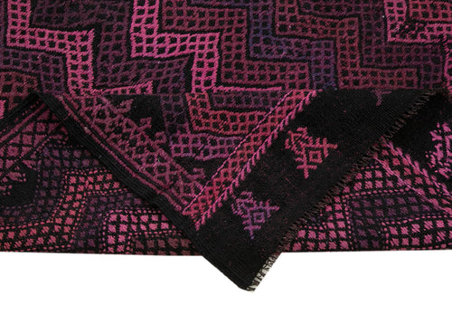 Geometric Kilim Purple Geometric Goat Hair Handmade Rug 7'1'' x 8'0''