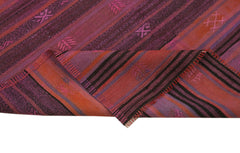 Geometric Kilim Red Geometric Goat Hair Handmade Rug 4'1'' x 8'0''