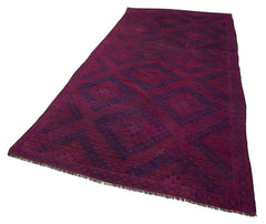 Geometric Kilim Purple Geometric Goat Hair Handmade Rug 5'3'' x 10'8''