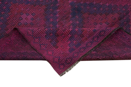 Geometric Kilim Purple Geometric Goat Hair Handmade Rug 5'3'' x 10'8''