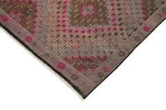 Geometric Kilim Beige Geometric Goat Hair Handmade Rug 5'1'' x 10'3''