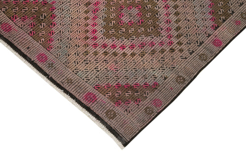 Geometric Kilim Beige Geometric Goat Hair Handmade Rug 5'1'' x 10'3''