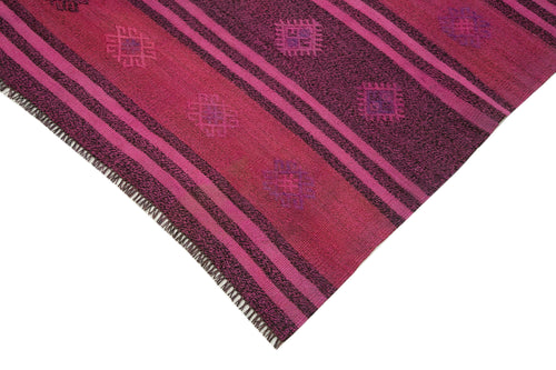 Geometric Kilim Pink Geometric Goat Hair Handmade Rug 5'9'' x 9'0''