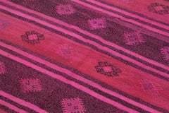 Geometric Kilim Pink Geometric Goat Hair Handmade Rug 5'9'' x 9'0''