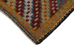 Geometric Kilim Orange Geometric Goat Hair Handmade Rug 6'8'' x 10'6''
