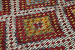 Geometric Kilim Orange Geometric Goat Hair Handmade Rug 6'8'' x 10'6''
