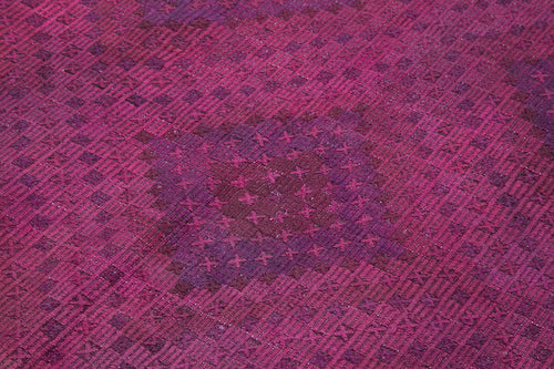 Geometric Kilim Pink Geometric Goat Hair Handmade Rug 5'9'' x 11'8''