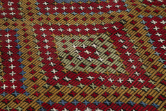 Geometric Kilim White Geometric Goat Hair Handmade Rug 6'4'' x 10'7''