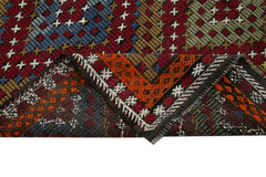 Geometric Kilim White Geometric Goat Hair Handmade Rug 6'4'' x 10'7''