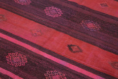 Geometric Kilim Pink Geometric Goat Hair Handmade Rug 5'7'' x 9'0''