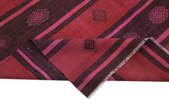 Geometric Kilim Pink Geometric Goat Hair Handmade Rug 5'7'' x 9'0''