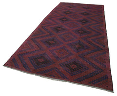 Geometric Kilim Red Geometric Goat Hair Handmade Rug 5'9'' x 12'2''