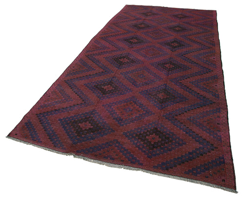 Geometric Kilim Red Geometric Goat Hair Handmade Rug 5'9'' x 12'2''