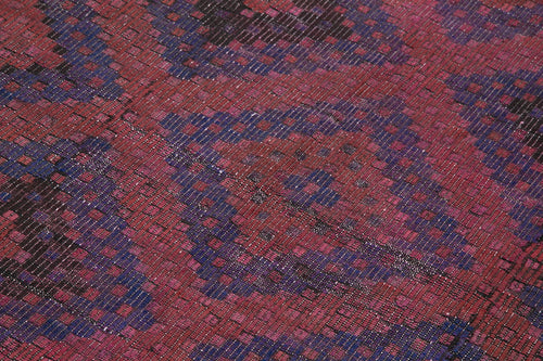 Geometric Kilim Red Geometric Goat Hair Handmade Rug 5'9'' x 12'2''