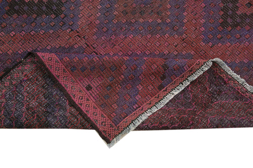 Geometric Kilim Red Geometric Goat Hair Handmade Rug 5'9'' x 12'2''