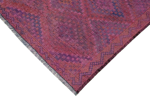 Geometric Kilim Pink Geometric Goat Hair Handmade Rug 5'7'' x 9'6''