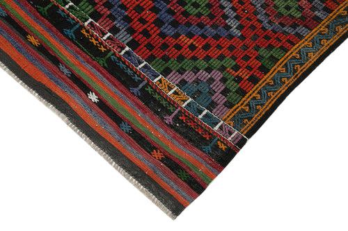 Geometric Kilim White Geometric Goat Hair Handmade Rug 6'11'' x 8'10''