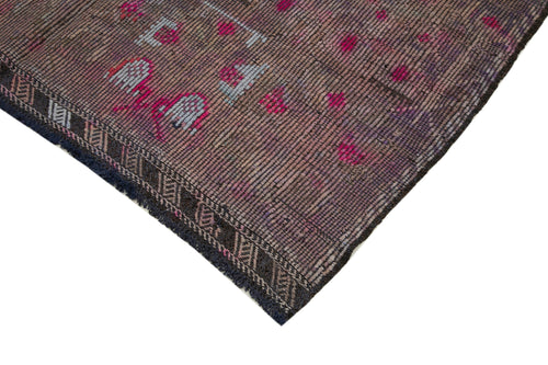 Geometric Kilim Purple Geometric Goat Hair Handmade Rug 5'3'' x 8'11''