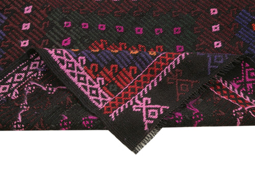 Geometric Kilim White Geometric Goat Hair Handmade Rug 7'1'' x 9'8''