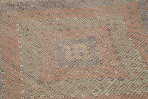 Geometric Kilim White Geometric Goat Hair Handmade Rug 6'5'' x 10'6''