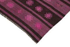 Geometric Kilim Pink Geometric Goat Hair Handmade Rug 6'1'' x 9'10''