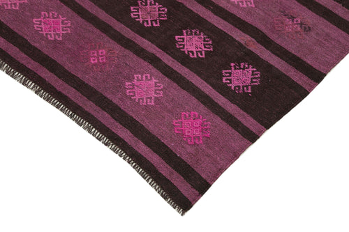 Geometric Kilim Pink Geometric Goat Hair Handmade Rug 6'1'' x 9'10''